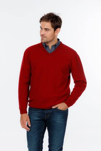 Merino Possum Vee Neck Plain Sweater